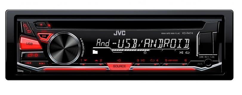 JVC Autoradio JVC KD-474 22 W nero con led rossi